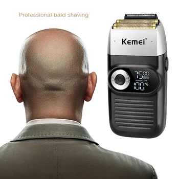 

Wet Dry Electric Shaver for Men Beard Hair Trimmer LCD Display Reciprocating Electric Razor Rechargeable Bald Shaving Machine