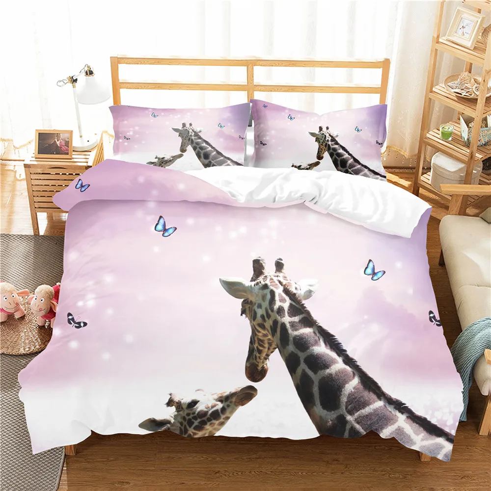

Complete Bedding Sets Duvet Cover 3d Zebra Love Printed Bedroom Clothes with Pillowcase King Single Size Bed Covetlets