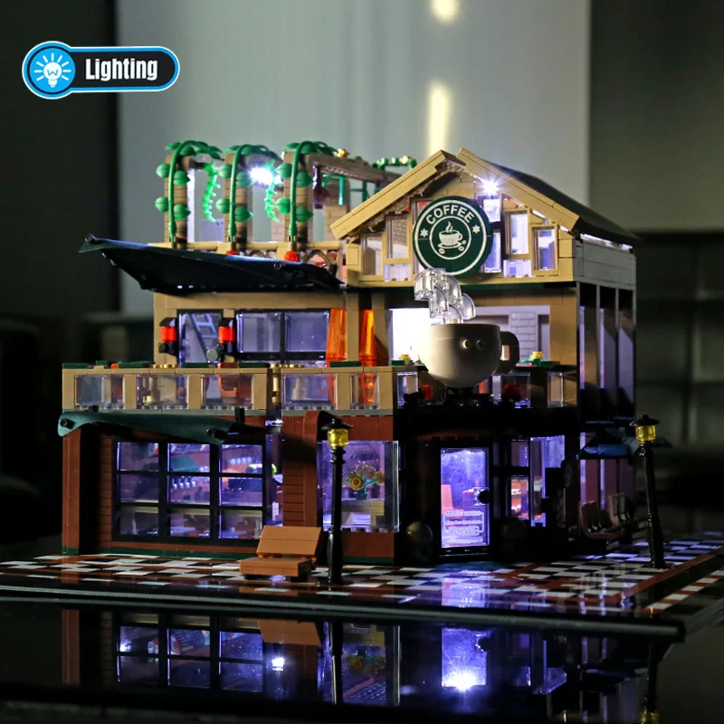 

Construction Toys Building Blocks MOC Stacking DIY Bricks City Street Views Coffee Shop Model Kits Toys For Kids Children Gift