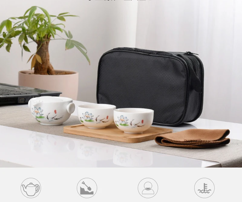Керамические чайники gaiwan чайники Китайский чайный набор для путешествия с сумкой для путешествий
