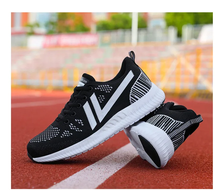 QJ 916-2019 Autumn Mesh Women Sneakers Woman Sport Running Flat Shoes-4