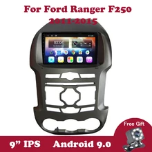 Rádio do carro do andróide 9.0 para ford ranger f250 2011 2012-2015 gps navegação 2din ips tela dsp nenhum leitor dos multimédios de dvd obdii