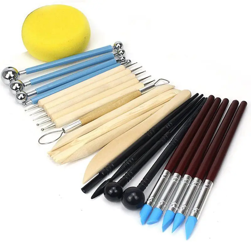 NEW-24pcs шариковый стилус для раскрашивания, глиняная керамика, набор для моделирования, инструменты для резьбы по скалам, набор для скульптурной керамики