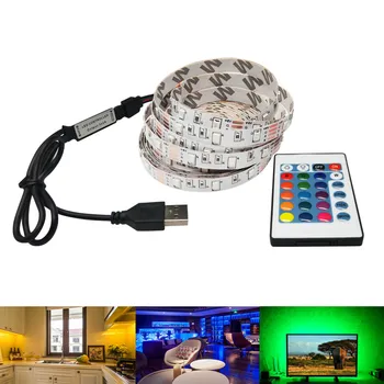

5V USB LED Strip TV Lighting Flexible 0.5m 1m 2m 3m 4m 5m Adhesive Rope LED Ribbon Strip TV Desktop Screen Backlight