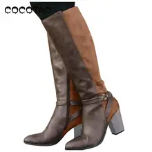 Г. Новые женские ботинки Осень-зима ботинки на толстом каблуке высокие сапоги на молнии на высоком каблуке Ботинки martin в английском стиле женская обувь