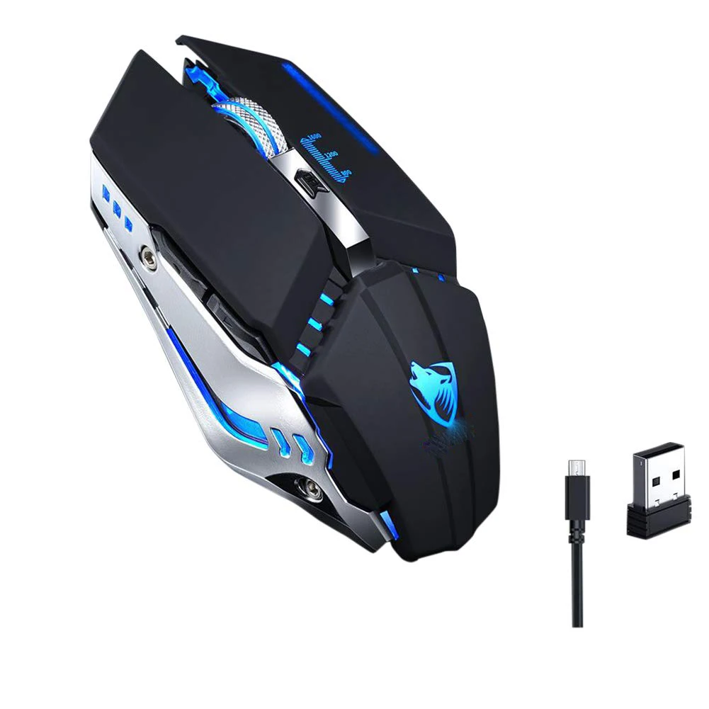 Q15 Black Для T-wolf Q15 USB беспроводная мышь, зарядка, бесшумный светильник, сенсорное колесо, игровая мышь Star Black - Цвет: Q15 Black