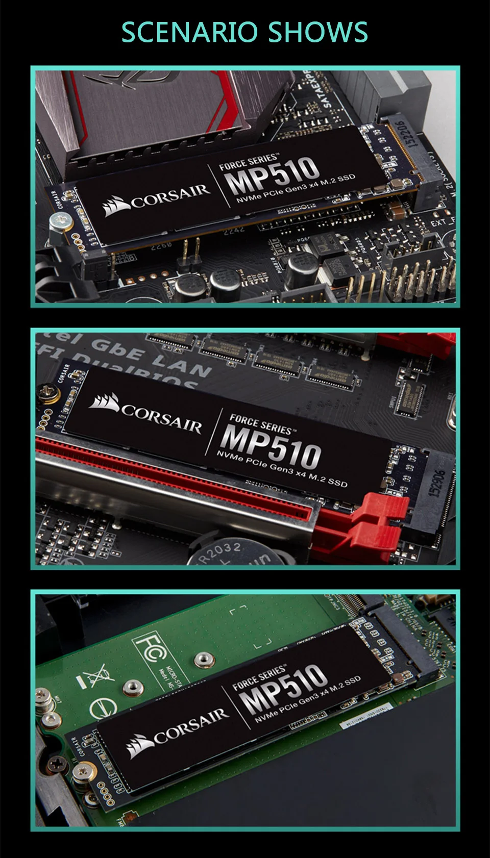 Ноутбук CORSAIR FORCE Series MP510 SSD 240 ГБ NVMe PCIe Gen3 x4 M.2 SSD 480 ГБ 960 ГБ 1920 Гб Твердотельный накопитель 3000 МБ/с./с m.2 2280