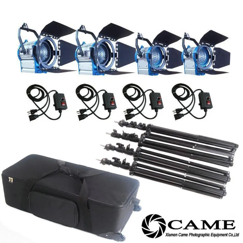 Luces de tungsteno Fresnel, Kit de focos de luz para vídeo, 2x1000W