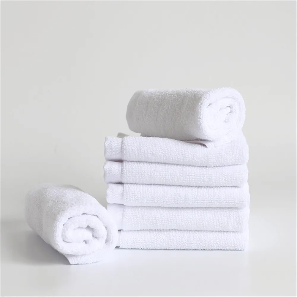 Мягкое белое недорогое полотенце для лица маленькие полотенца для рук квадратное белое кухонное полотенце отель Ресторан детский сад Хлопковое полотенце
