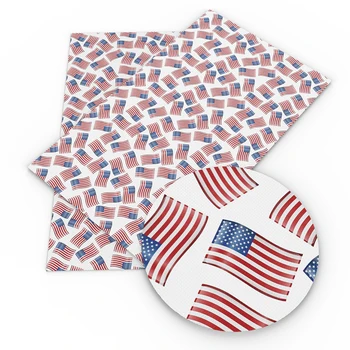 

David accessories 20*34CM Fourth of July Printed Faux Synthetic Leather Fabric for Bows DIY Handmade Materials Crafts,1Yc10318