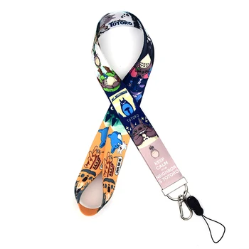 

20pcs/lot Totoro Mobile Phone Lanyard Key Chain Creative Clip Badge Hang Rope Customizable Neck Strap Lanyards S215