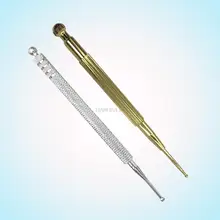 2 PCS/Copper elastic acupoint probe pen, ear probe rod, silver spring free lifting needle, ear stick, massage needle probe pen