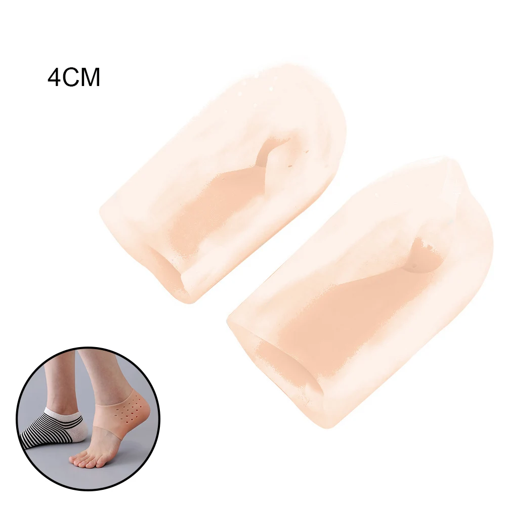 Унисекс невидимые, визуально увеличивающие рост; Носки подпяточники стельки силиконовый массажер для ног Регулируемый износостойкий стельки 2/3/4 смячейками и глубиной погружения пара - Цвет: light pink 4cm