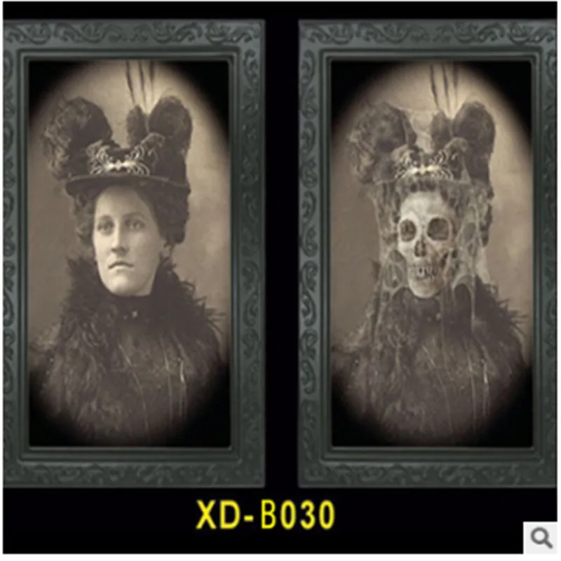 As photo shows Фоторамка с изображением ужасов, линзовидная, 3D, для изменения лица, фоторамка, страшный портрет, хэллоуинская страшилка, праздничное украшение для вечеринок, реквизит - Цвет: As photo shows