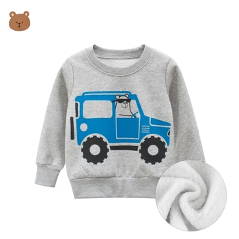 

Spring And Autumn Winter Baby Boy's Round Neck Pullover Cartoon Plush Warm Sweater Children's Cotton Sweatshirt Girls' Top
