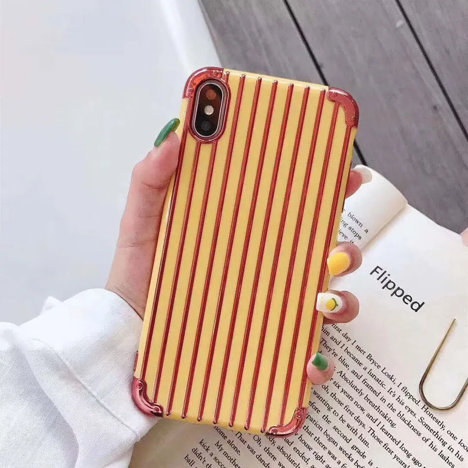 Fashion Trunk Stripe Phone Case For iphone XS Max case for iphone XR X XS 6 6S 7 8 Plus TPU Soft Silicone Back Cover Case 20pcs