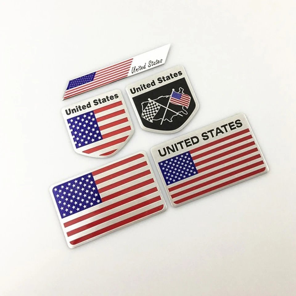 US American Flag Metal Car Sticker Decal Badge Emblem Adhesive Accessories 3D 