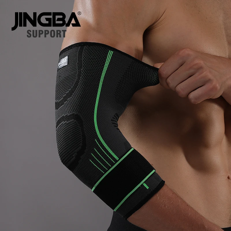 JINGBA SUPPORT 1PCS Compression Elastic Nylon Basketball Elbow brace support protector Volleyball Bandage Elbow pads pin