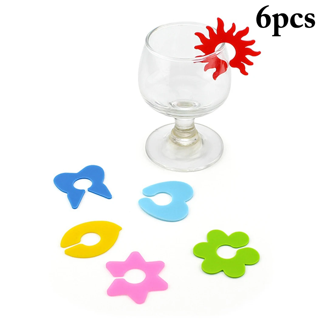 6 шт. креативные Силиконовые Стеклянные маркеры цветная этикетка на кружке вина