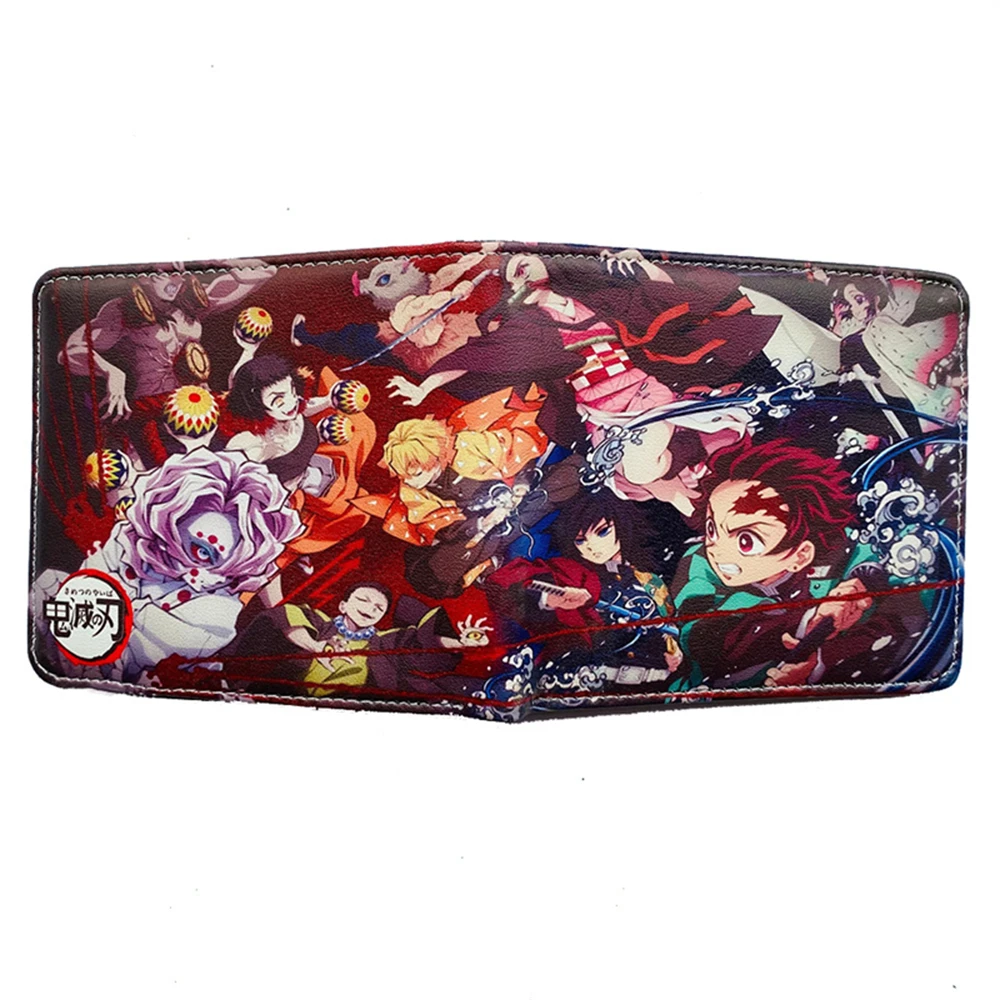 Anime Cartoon Demon Slayer Kimetsu No Yaiba Tanjiro Kamado Wallet Short Purse With Coin Pocket front pocket wallet Wallets