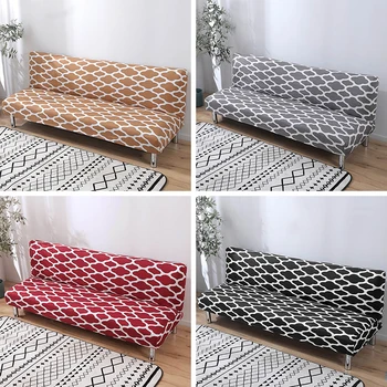 

160-190cm Elastic Printed Armless Sofa Bed Cover Folding Seat Slipcover Modern Stretch Covers Cheap Couch Protector For Home