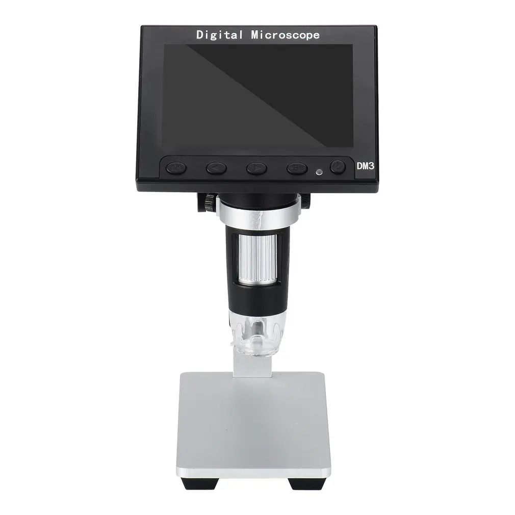 

1000X DM3 Digital USB 8 LED 5MP Electronic Microscope 4.3" HD Display Magnifier with Light 1920X1080p