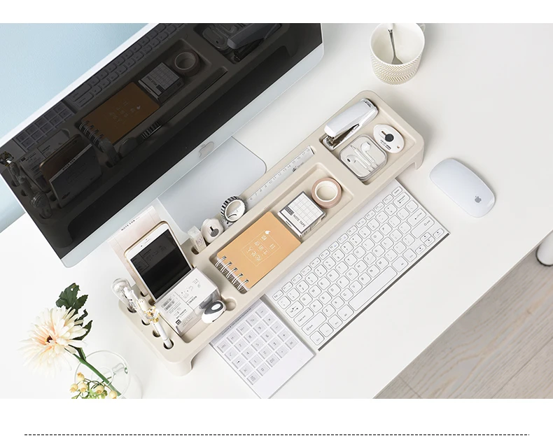 Пластиковый офисный стеллаж для хранения настольный органайзер клавиатура стеллаж для ящика стол канцелярский держатель стол органайзер для компьютера Pad Телефон