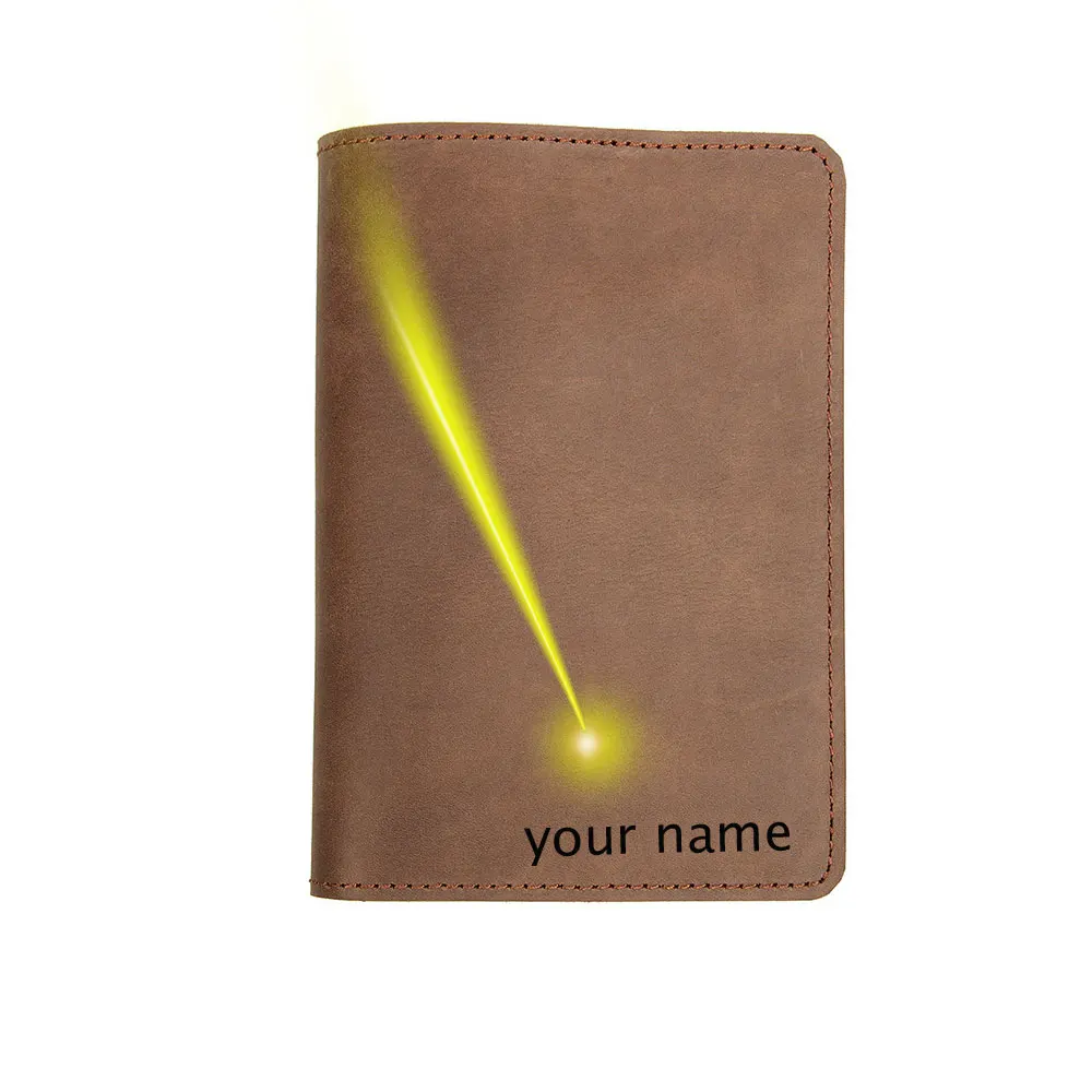 

14.5x10cm top layer cowhide genuine leather passport cardholder wallet free name logo picture engraving customized gift