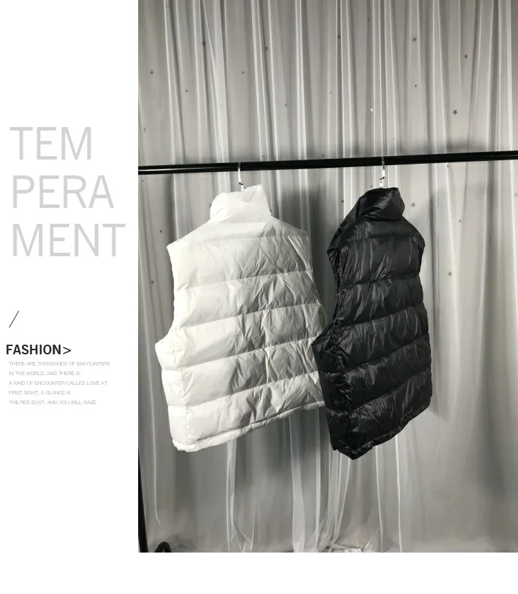 Down Vest Women's Short Autumn And Winter New Style Large Size Thin down Jacket Vest Waistcoat Vest Couples Coat