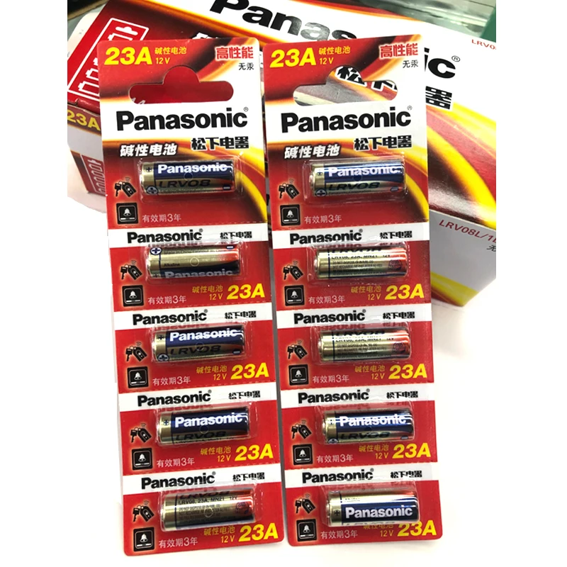 

150pcs/lot Panasonic A23 23A 12V Ultra Primary Dry Alkaline Battery Alarm Remote Control Car Keys Doorbell igniter Batteries