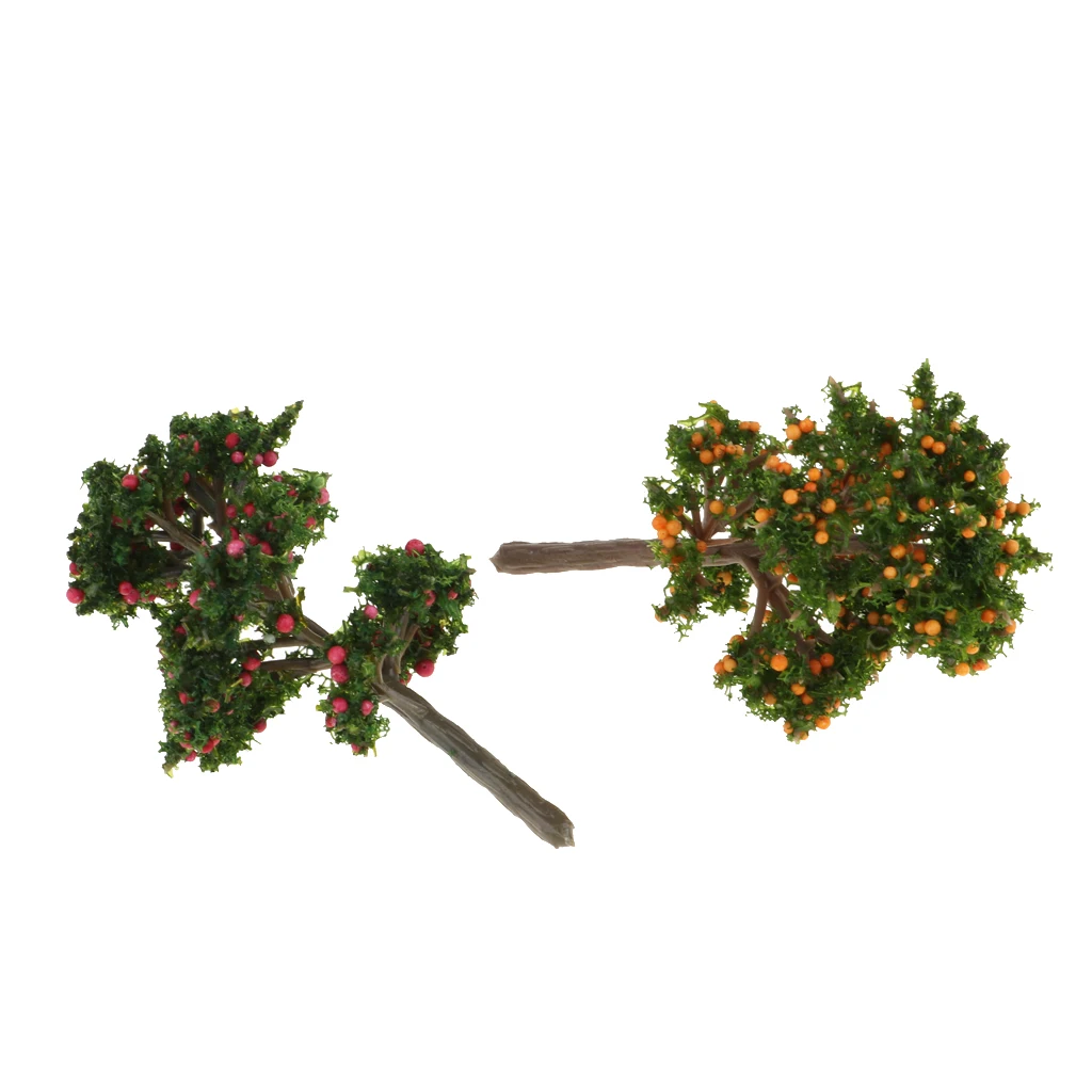 2PCS Mini Fruit Trees Plants Miniature Dolls House Garden Accessory Plant Fairy Ornaments