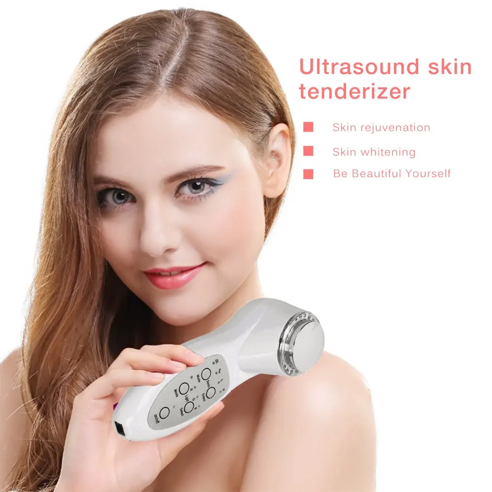 3MH 7 Colors LED Photon Ultrasonic Beauty Instrument Lifting Face Lift Massager Cleaner Wrinkle Rem