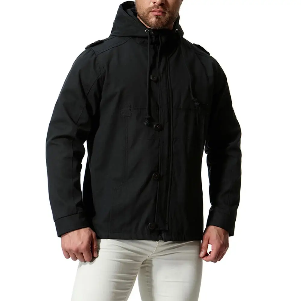 Модные хлопковые мужские куртки с капюшоном верхняя одежда однотонные пальто
