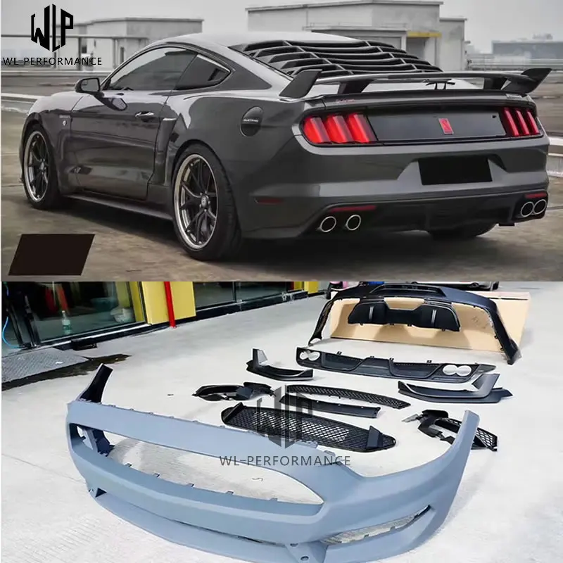 

GT350 FRP Unpainted Car body kit front bumper rear bumper rear diffuser for Ford Mustang GT350 15-17 car styling use