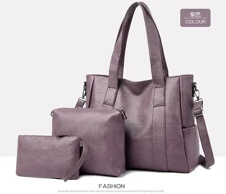 Модные женские туфли 3 шт./компл. Сумки из натуральной кожи кошелек комплект классический кожаная сумка на плечо сумка 6 цветов женская сумка PU ER966372