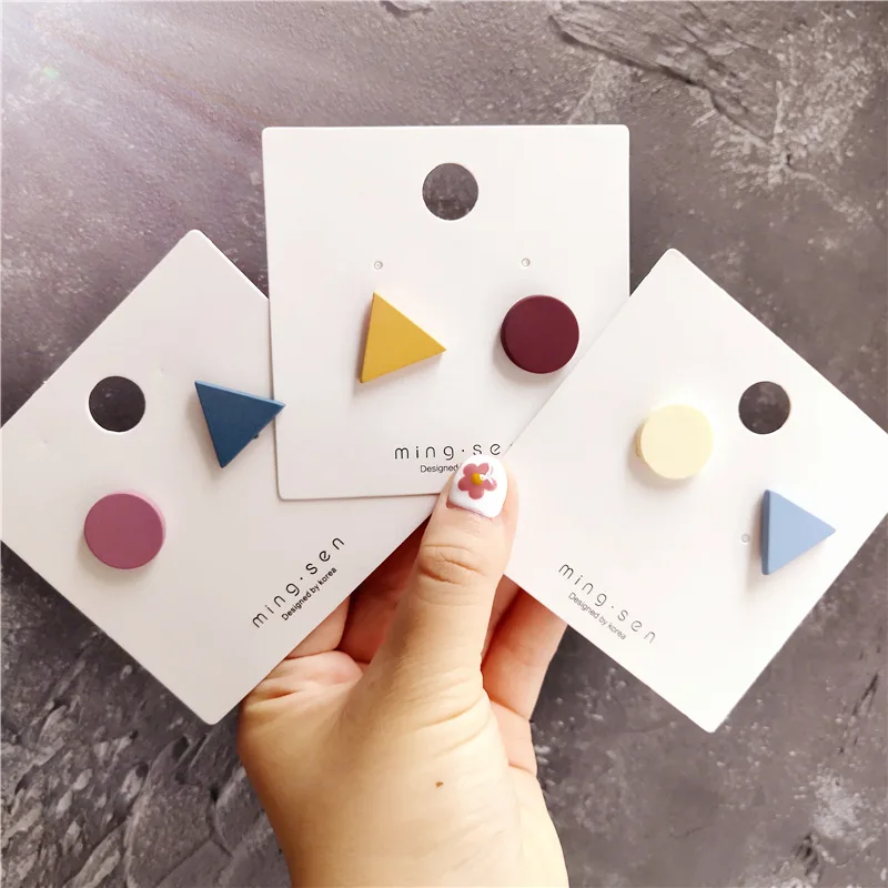 

Korean Little Cute Geometric Triangle Solid Sweet Woman Girls Stud Earrings Fashion Jewelry Holiday-JQD5-W2