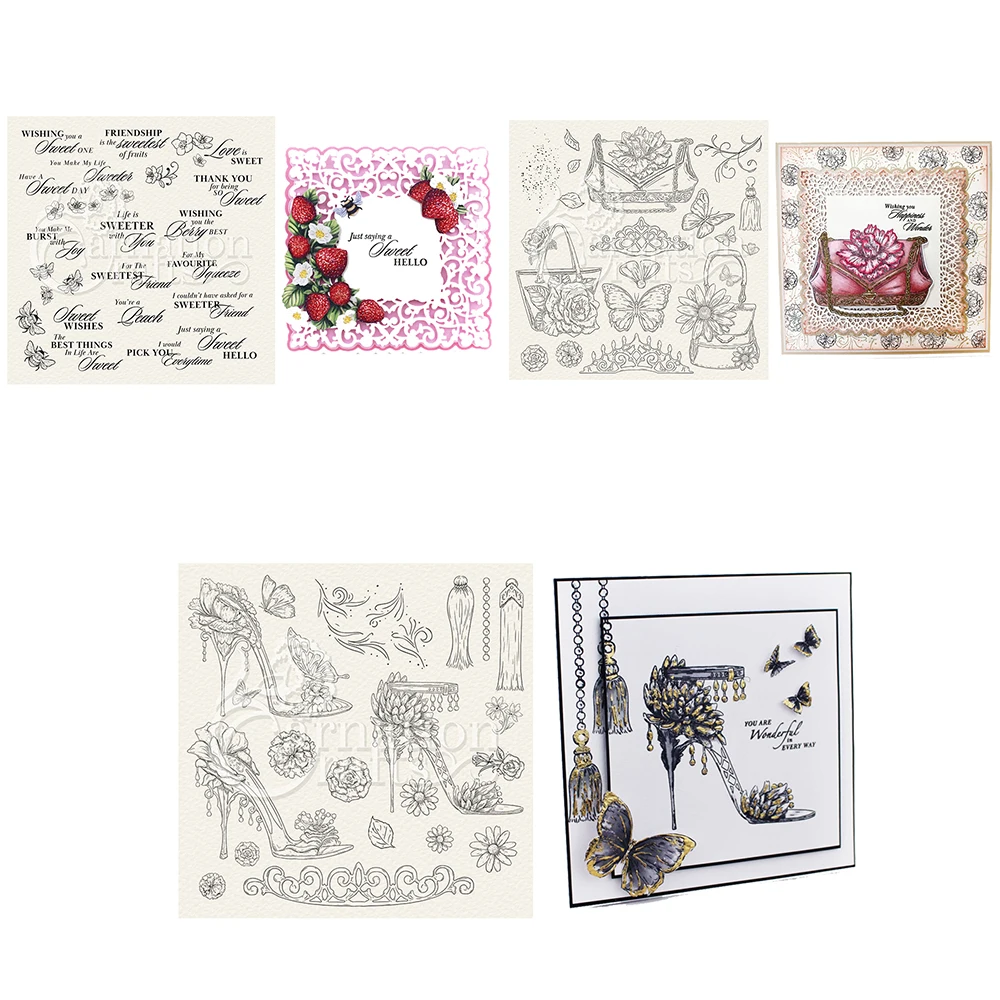 English Butterfly Flower Clear Stamps Template For Diy Clear Stamps