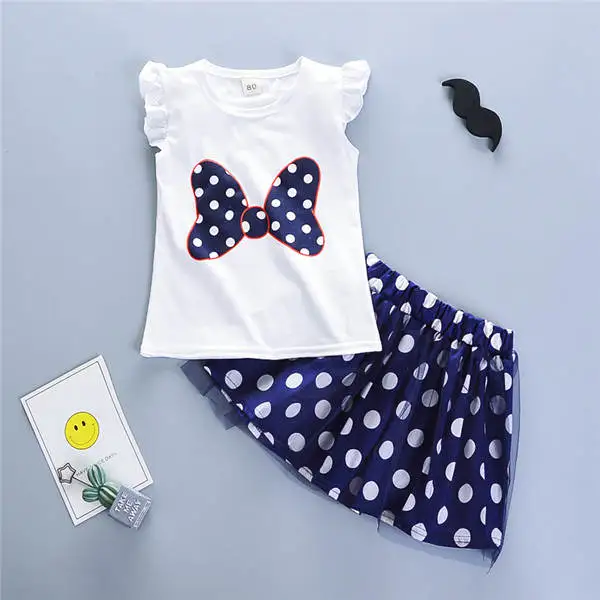 BibiCola/Летняя одежда для маленьких девочек; футболка с рисунком для маленьких девочек+ комбинезон; комплект со штанами; детский летний комплект одежды для девочек - Цвет: picture color