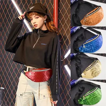 

Meihuida Women Girl Waist Pack Floral Glitter Holiday Belt Wallet Bum Travel Bag Pouch Laser Glass Floral Waist Chest Bag