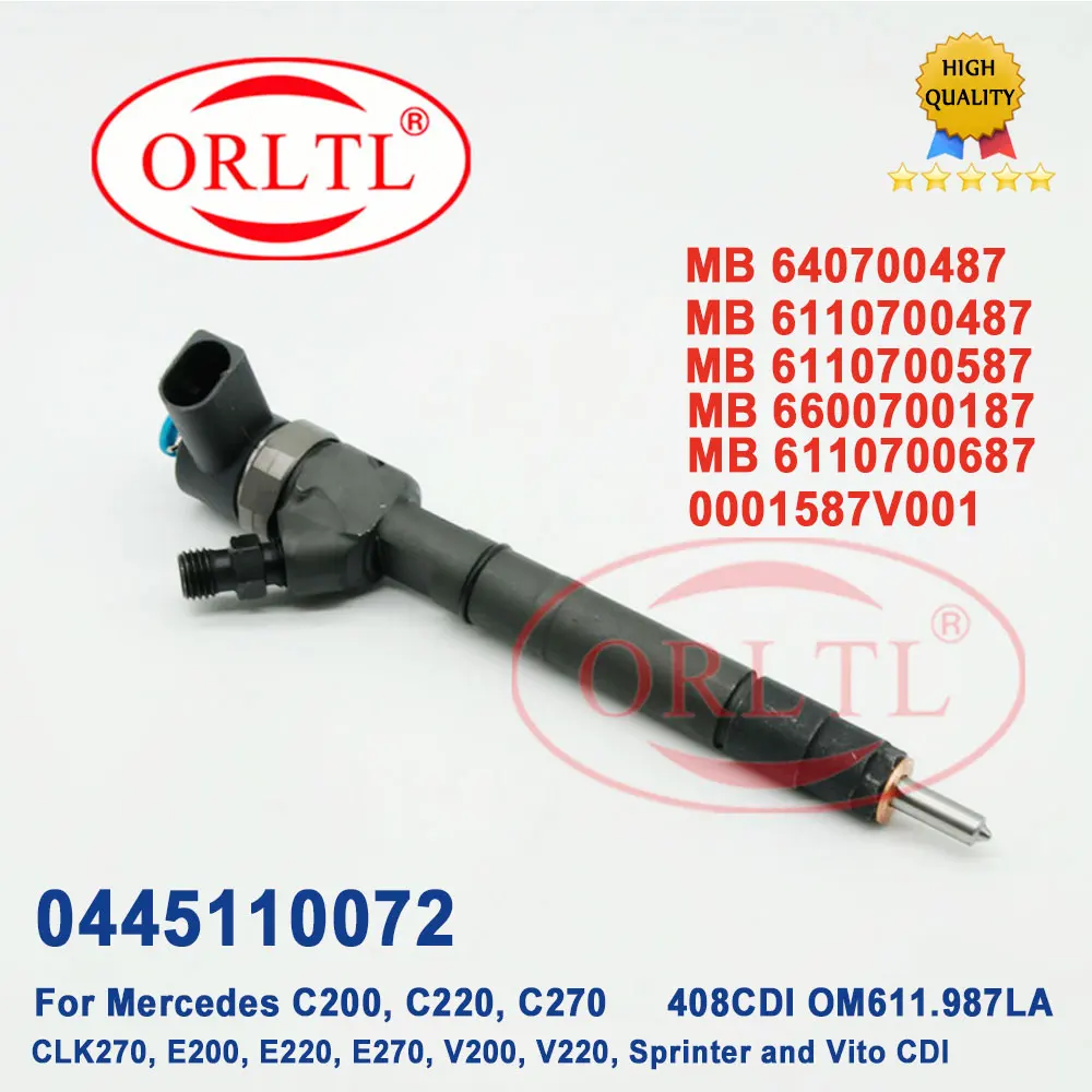 Iniettore Di Combustibile Della Ferrovia Comune 0445110072 0445 110 072 Iniezione Del Motore Diesel 0 445 110 072 Per Mercedes Sprinter Mb 6110700487