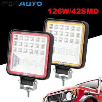 

Car Light Assembly Led Fog Lights for Trucks 6000K 126W/42SMD LED Work Light Bar For 4x4 Offroad ATV UTV Tractor