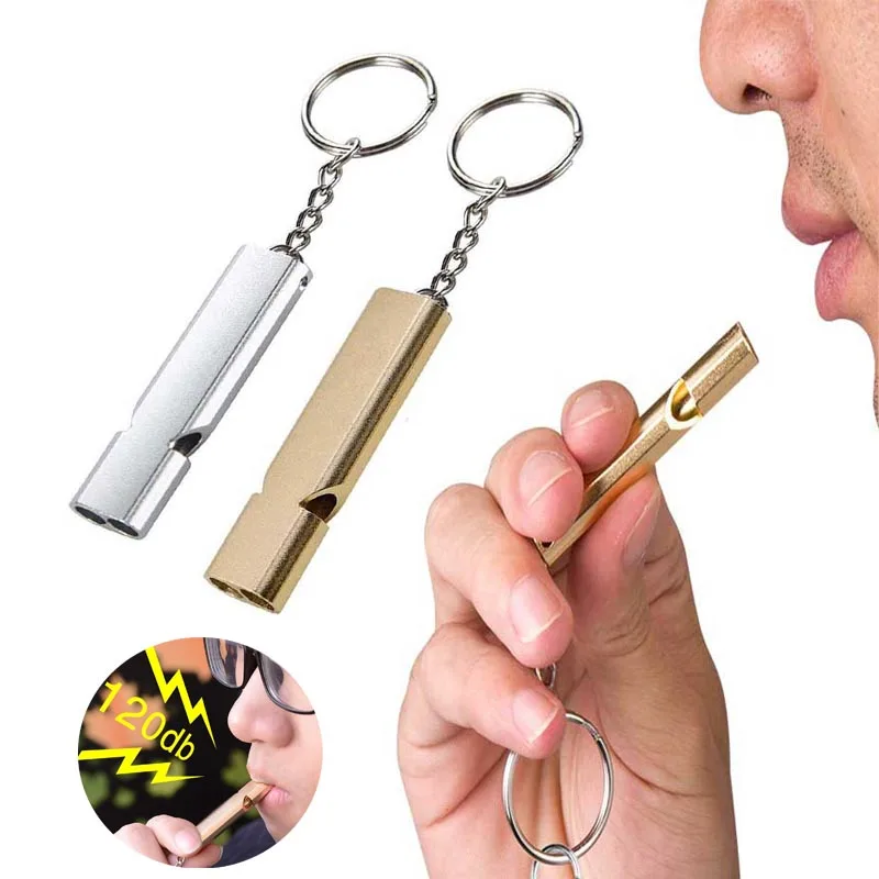 Emergency Alloy Whistles Double Tubes Survival Lifeguard Whistle with