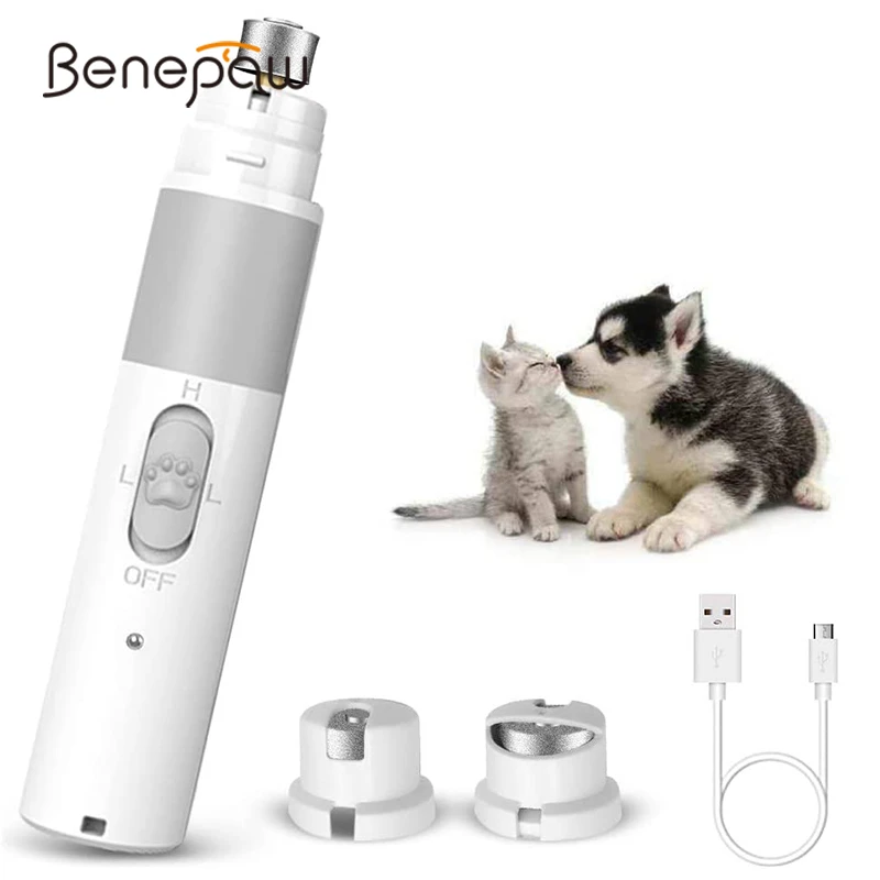 

Benepaw USB Rechargeable Pet Nail Grinder Electric Low Noise Painless Paw Trimming Clippers For Small Medium Large Dog Grooming