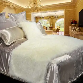

Faux fur classical European sofa blanket high-grade imitation beach sheep bed tail blanket furry decorative carpet spot