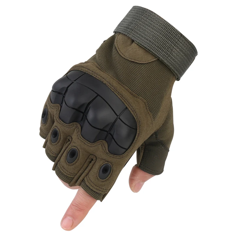 Half finger army gre Мужские военные тактические перчатки, жесткие перчатки с защитой суставов для стрельбы, страйкбола, мотоцикла, перчатки для улицы - Цвет: Half finger army gre