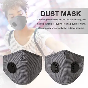 

Cotton PM2.5 Anti Haze Mask Breath Valve Anti-dust Mouth Mask Activated Carbon Filter Respirator Mouth-muffle Black Mask Face
