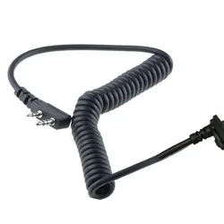 Diy k cabeça 2 pinos 4 fio mic microfone alto falante cabo linha de mola para baofeng uv5r UV 5R para kenwood tk370 walkie talkie
