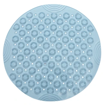 

Shower Household Soft Practical Round Shape Elastic Non Slip Massage PVC Free Bending Thicken Suction Cup Bath Mat Drainage Hole