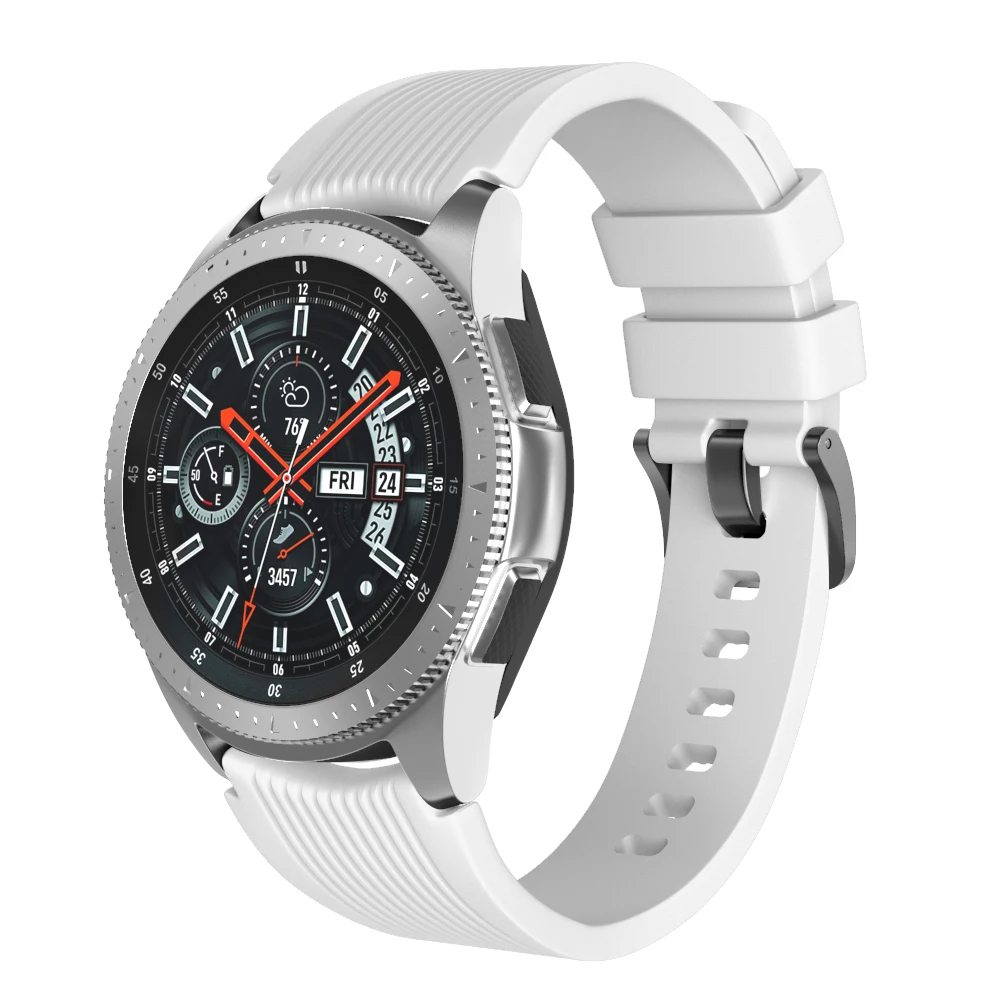 20 мм/22 мм ремешок для часов samsung Galaxy watch 46 мм/42 мм/active 2 ремешок gear S3 Frontier/S2 20/22 мм силиконовый браслет для часов - Цвет ремешка: White