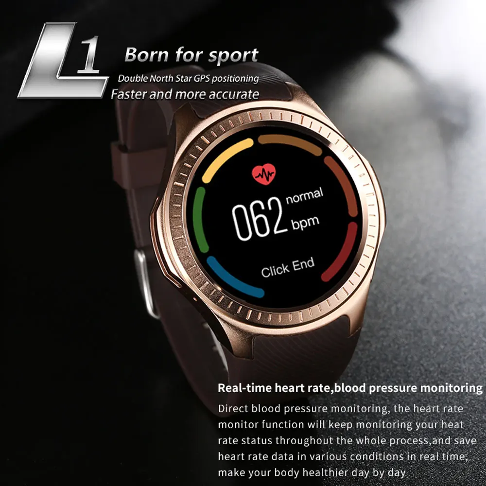 L1 Смарт часы мужские водонепроницаемые спортивные фитнес активности gps Smartwatch